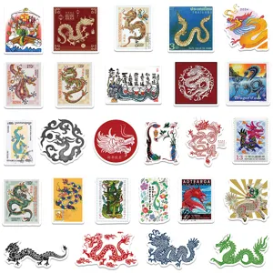 Dragon year stamps cartoon waterproof decorative stickers set for phone notebook and water cup