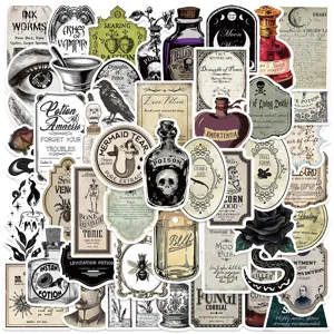 Gothic Pharmacist Potion Label Waterproof Stickers For Luggage Laptop Phone Decals Aesthetic Vinyl Stickers