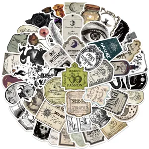 50pcs gothic apothecary potion vintage waterproof stickers for laptop luggage phone