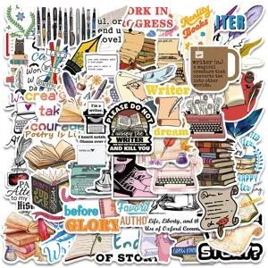 Waterproof Vinyl Stickers Aesthetic Writer English Phrases Decals For Laptop Luggage Bicycle Water Bottle Car Decor