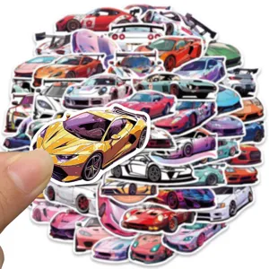 50 Τεμ. Αυτοκόλλητα JDM Sport Car Αδιάβλητα Vinyl Decals Για Laptop Βαλίτσα Κράνος