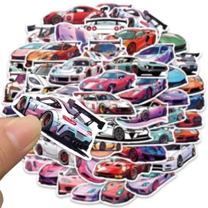 Πακέτο 50 αυτοκόλλητων σπορ αυτοκινήτων JDM, αδιάβροχα βινυλίου για βαλίτσα και αυτοκίνητο.