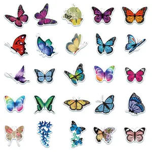 Colorful butterfly stickers aesthetic decal pack for laptop, phone, guitar and luggage.