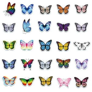 Colorful butterfly decorative stickers set, perfect for DIY laptop phone case and luggage.