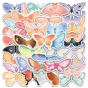 50pcs colorful cartoon butterfly graffiti stickers waterproof decal for laptop luggage guitar
