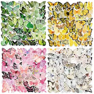 Waterproof PVC Butterfly Graffiti Stickers Decals For Luggage Guitar Laptop Phone Aesthetic Cute Butterfly Decals