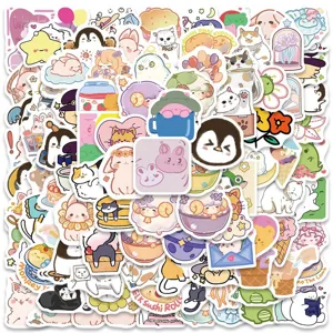 Cute cartoon stickers aesthetic waterproof vinyl decals for laptop water bottle 100pcs