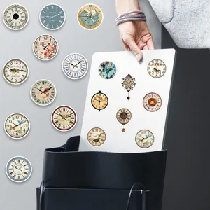 Vintage retro clock stickers aesthetic decorative decals for laptop luggage designs.
