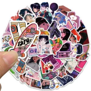 Y2K retro aesthetic anime girl stickers pack waterproof vinyl decal for laptop luggage phone
