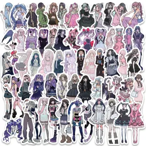 Y2K sweet cool vintage anime girl kawaii graffiti waterproof stickers for laptop phone case