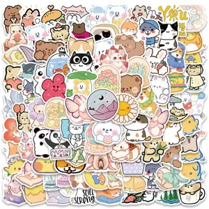 100pcs cute cartoon animals VSCO aesthetic stickers pack for laptop phone notebook decor
