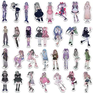 Y2K sweet cool vintage anime girl stickers, aesthetic kawaii graffiti for laptop phone luggage.