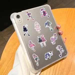 Transparent tablet protective case featuring cute Y2K anime girl stickers decorative.
