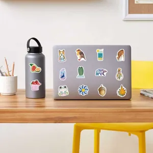 Cute waterproof cartoon stickers set for laptop, phone and water bottle decoration.