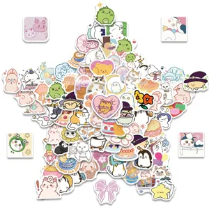 100pcs cute cartoon VSCO aesthetic stickers pack for laptop, phone, notebook, waterproof vinyl decals.