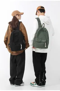 Sac à dos en toile decontracté cartable minimaliste voyage pour femmes et hommes