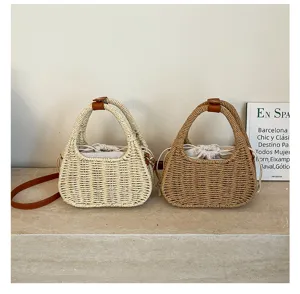 Zomer Geweven Stro Handtas Dames Mode Shopper Tas Casual Strand Schoudertas Mandas