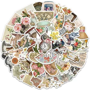 50 Pcs Vintage Bohemian Art Stickers Waterproof Decals for Laptop Luggage Guitar Deco