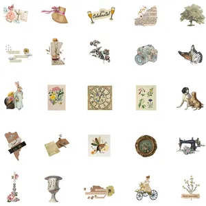 50pcs vintage bohemian art stickers waterproof aesthetic aesthetic laptop luggage guitar decals