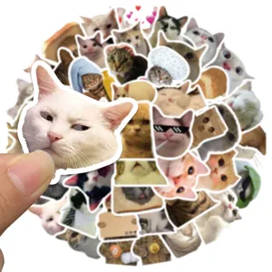 Cute funny cat meme waterproof stickers set for luggage laptop skateboard DIY decoration decals
