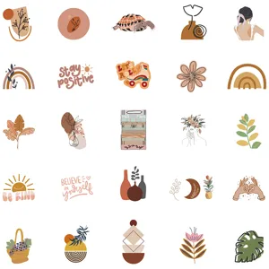 50pcs aesthetic boho art stickers waterproof vinyl decals for laptop water bottle guitar