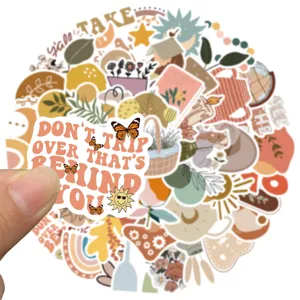 Boho aesthetic waterproof vinyl stickers pack for laptop water bottle luggage guitar decor 50pcs