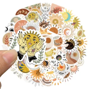 50pcs boho art stickers waterproof vinyl decals for laptop suitcase guitar aesthetic