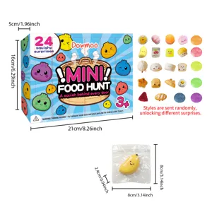 Dowmoo 24 squishy sorpresas mini food hunt caja sorpresa con bonitos juguetes antiestrés suaves.