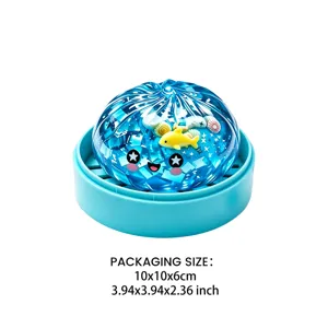 Carino squishy animale marino con fango glitterato e design a cestello a vapore 10cm
