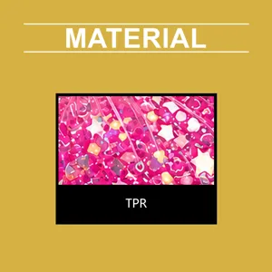 Vista detallada de material TPR para juguete de descompresión, textura suave y flexible.