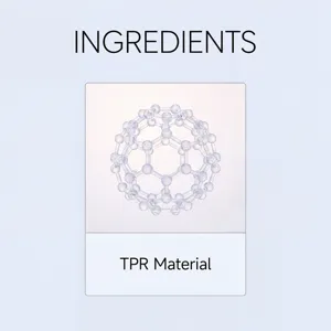 Grafica di dettaglio dell'ingrediente in materiale TPR che mostra la struttura polimerica.