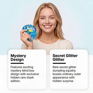 Giocattolo squishy misterioso con edizione rara di squalo nascosto e melma glitterata.