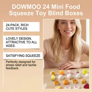 Set de 24 mini juguetes de comida para apretar, juguetes sensoriales lindos para el estrés.