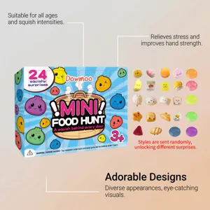 DOWMOO 24 pzas mini comida squishy caja sorpresa, lindos juguetes antiestrés para niños.