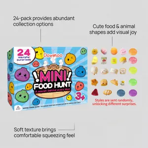 Dowmoo set de 24 piezas mini juguetes squishy de comida, caja misteriosa antiestrés muy bonita.