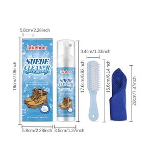 Kit Mousse Nettoyant Daim Jakehoe pour Chaussures en Nubuck avec Brosse et Chiffon