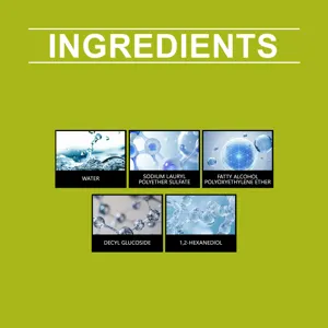 Tableau détaillé des ingrédients pour nettoyant de cuisine polyvalent avec composants sûrs.