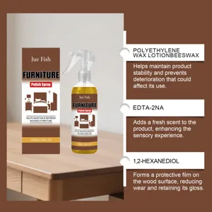 Spray lucidante per mobili in legno Jue Fish 100ml cera d'api cura e protezione superficie.