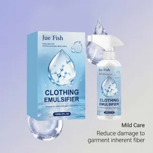 Émulsifiant pour vêtements Jue Fish 120ml, détachant quotidien et soin doux des fibres.