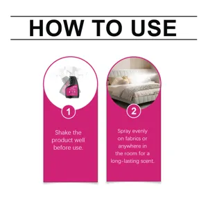 JAKEHOE fabric freshener usage guide detailing shake and spray steps for home freshness.