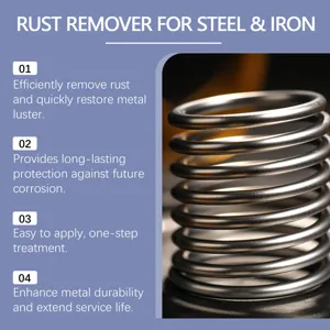 Anti-rouille pour acier et fer, élimine efficacement la rouille et protège le métal.