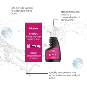 JAKEHOE fabric freshener spray 120ml for home textiles, long lasting natural fragrance.
