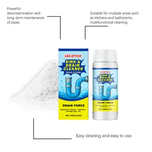 Jakehoe Drain Cleaner Powder Powerful Decontamination for Kitchen Bathroom Pipes 100g