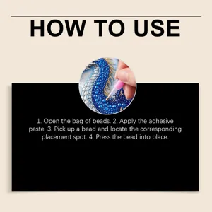 DIY Diamant Malerei Anleitung Detailkarte mit Schritt für Schritt 3D Perlen Kunst Handwerk.