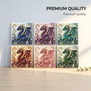 Diamant Malerei Drachen Kunst Set mit Kristall Strasssteinen, glänzende 3D Wanddeko.