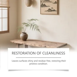 Cozy home scene detail for stain cleaner use, minimalist wooden table and green plant decor.