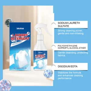 Spray détergent à lessive Jakehoe 200ml élimine efficacement les taches et protège les tissus.