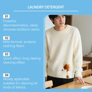 Lessive pour une décontamination puissante, formule douce et effet rapide sur tous les tissus.