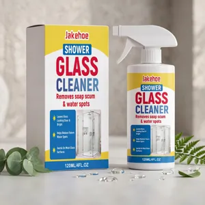 Jakehoe Shower Glass Cleaner Bathroom Mirror Water Stain Remover Household Glass Cleaning Spray Scale Cleaner