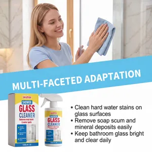 Jakehoe shower glass cleaner removes hard water stains, soap scum easily for bright clean glass.